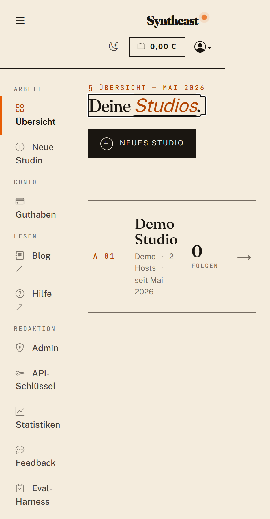 Dashboard mobile